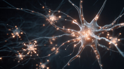 A dynamic visualization of neural network nodes expanding outward, interconnected by glowing lines, representing artificial intelligence, data flow, and complex systems.