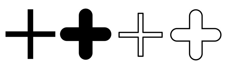 Obraz premium Plus Icon set. Add plus icon