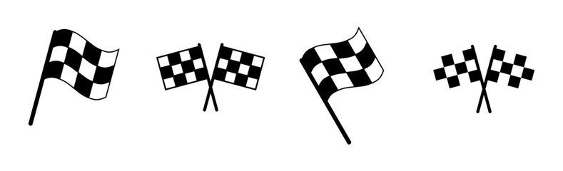 Fototapeta premium Racing flag icon set. race flag icon.Checkered racing flag icon