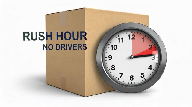 Facing labor market driver shortage, urgent rush hour package delivery becomes race against time and clock, creating major crisis for entire shipping industry