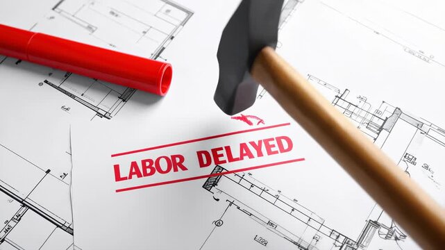 Construction project crisis from delayed blueprint stamp reveals deep frustration. labor market faces critical shortages, stalling entire building industry