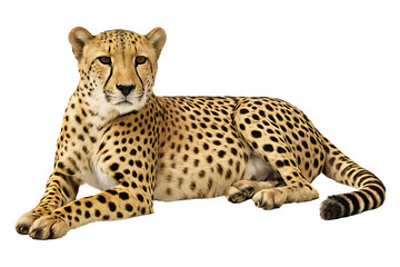 Naklejka premium Resting Cheetah Portrait Isolated on a Transparent Background