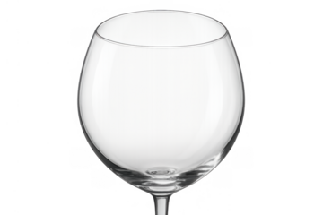 Empty clear wine glass against transparent background, ready for drink, celebration, or upscale dining concept