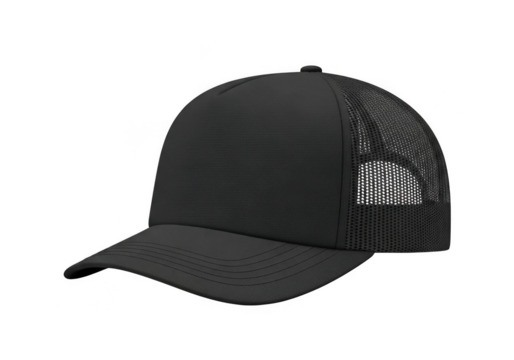 Black cap isolated on transparent background - Powered by Adobe