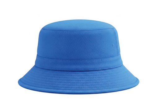 Blue bucket hat isolated on transparent background