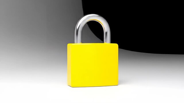 Yellow Padlock Security - A Symbol of Protection and Privacy.