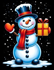 This festive and vibrant graphic is ideal for holiday greeting cards, seasonal advertising, children's book illustrations, and digital marketing content for winter promotions