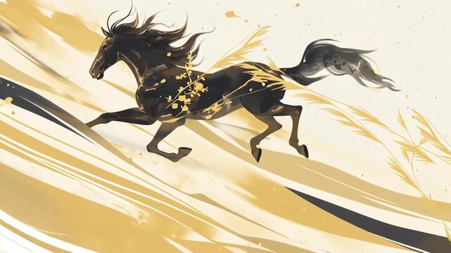 年賀状のイラスト素材_午年(2026)