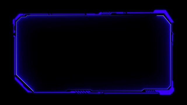 Universal technology line and frame video overlay futuristic HUD head up display interface template with basic geometry line element. Technology hologram frame border and viewfinder element Graphics