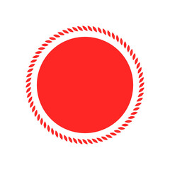Red Circle with Braided Rope Border Frame