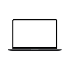 Sleek Laptop Computer with Empty White Display