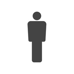 man symbol icon on transparent, pictogram concept social