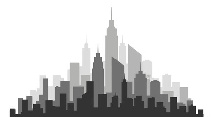 Fototapeta premium Dynamic cityscape skyline illustration featuring modern buildings and skyscrapers, perfect for urban development, architecture, or city planning presentations