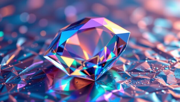 Iridescent Gemstone Reflective Mosaic Surface