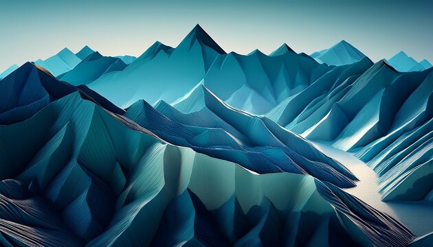 Abstract Geometric Mountain Range