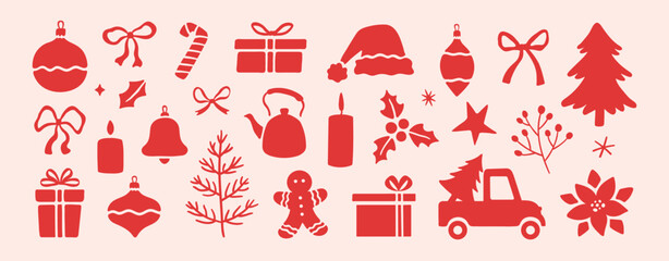 Christmas abstract winter new year vector set