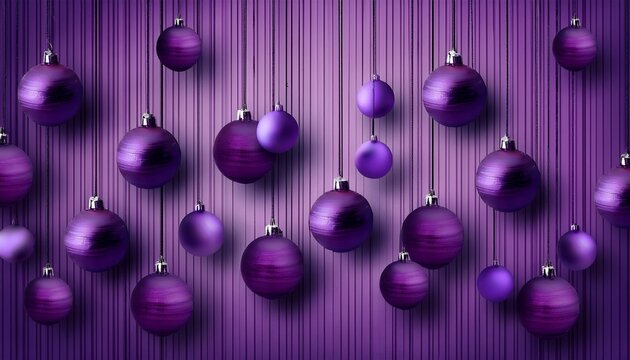 Creative Hanging Elegant Purple Balls Pattern Wallpaper Design Purple Theme