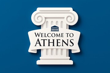 "Welcome to Athens" 2.5D Graphic Icon Sticker