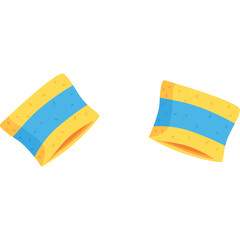 Two Stylized Yellow And Blue Wristbands On Transparent Background