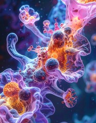 cellular structures magnified with scientific accuracy and artistic inter 