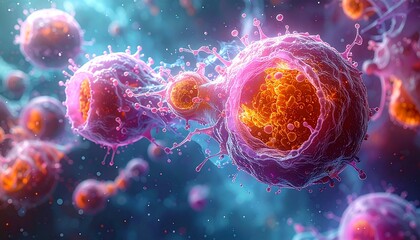 cellular structures magnified with scientific accuracy and artistic inter 