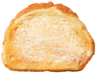 toast with vegan butter spread on it with no shadow isolated on transparent background