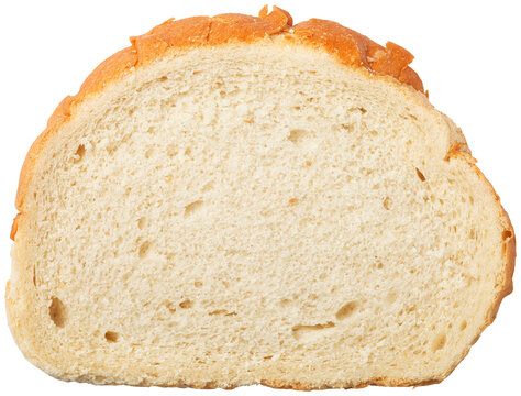 white sliced bread with no shadow isolated on transparent background