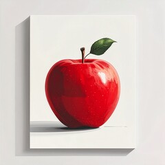 poster design, a single red apple on a white background, clean 