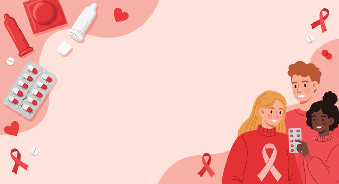 World AIDS Day Awareness Template with Copy Space - Powered by Adobe