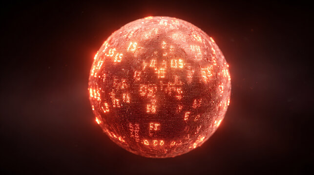 Virtual bank concept featuring a glowing financial data sphere, representing digital currency, analytics, and futuristic fintech in a luminous, high-tech abstract environment.