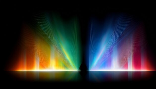 Set Of Rainbow Lights With Transparency Effect Ray Overlay Color Prism Rainbow Crystal Effect Vector Png