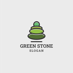 Green stone logo style icon design template vector illustration