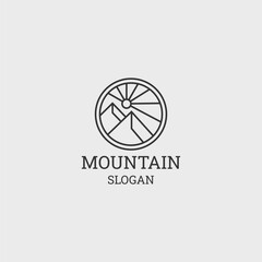 Mountain logo style icon design template vector illustration