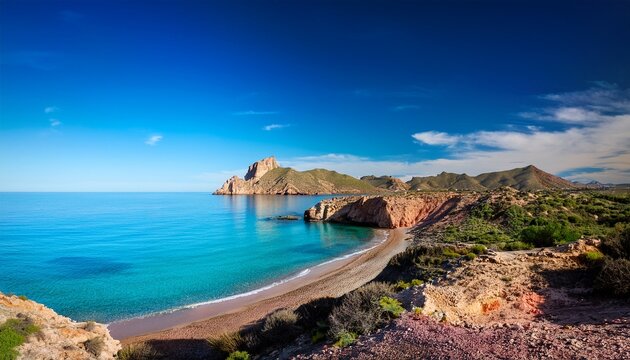 Mediterranean Coastline In Murcia Calblanque Regional Park Arturos Beach Spain