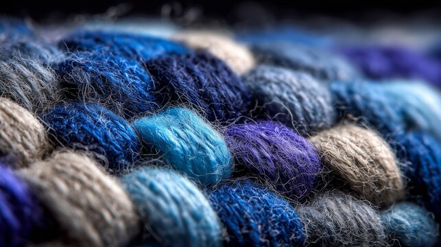 macro textile fiber weave showing detailed interlocking thread pattern texture - Powered by Adobe