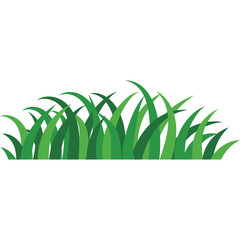 Vibrant Green Grass Clump with Pixelated Detail and Transparent Background Ideal for Digital Art and Design Projects