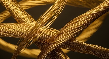 Golden wire strands with contrasting background