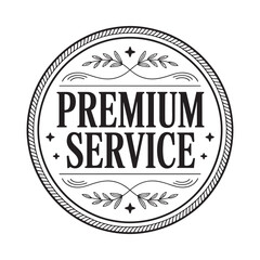 Elegant premium service emblem with ornate detailing