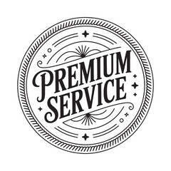 Vintage premium service emblem with ornate details
