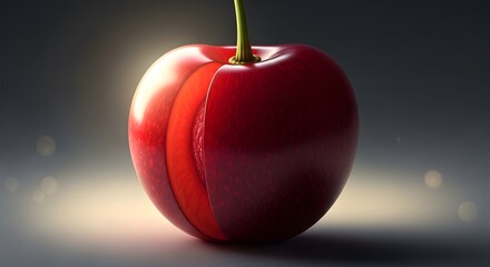 Red apple with glossy surface