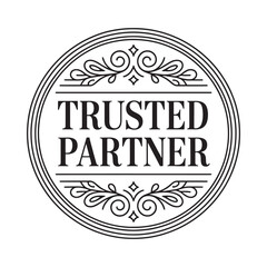 Elegant trusted partner emblem with ornate details