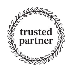Trusted partner laurel wreath emblem