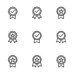 Achieve icon vector isolated on white background. Award vector icon. medal Vector icon . Achievement. stamp