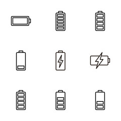 battery icon vector isolated on white background. Battery vector icon. battery charge level. battery charging icon
