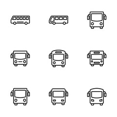 Bus Icon vector isolated on white background. Black bus vector icon