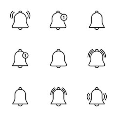 Bell Icon vector isolated on white background. Notification symbol. Bell vector icon