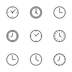 Clock icon vector isolated on white background. Time icon vector. Clock vector icon