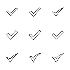 Check icon vector isolated on white background. check mark icon. check list button icon. Tick