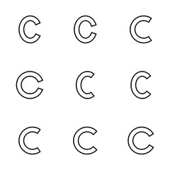 Copyright icon vector isolated on white background. copyright symbols