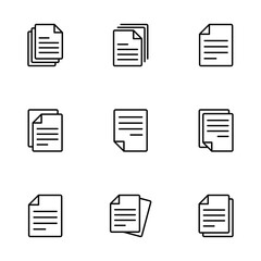 Document icon vector isolated on white background. Paper icon. File Icon